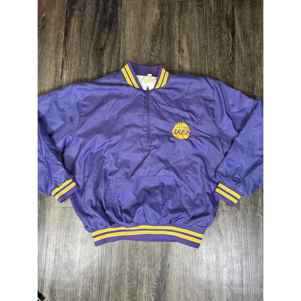 VTG 80s Chalk Line Los Angeles Lakers Purple Varsity Kangaroo Jacket Large